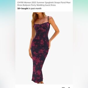 Floral Black and Pink Bodycon Dress